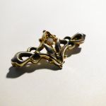 835S Silber vergoldet Jugendstil Brosche vergoldet - brooch art nouveau opal doublette
